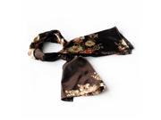 Blancho Bedding BRA SCA01072 L Blando Brown Flowers Floral Patterns Exquisitely Elegant comfy Silk Scarf Wrap ShawlLarge