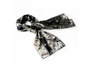 Blancho Bedding BRA SCA01053 L Blancho Black Revitalized Paisley Patterns Elegant Delicately Soft Silk Scarf Wrap ShawlLarge