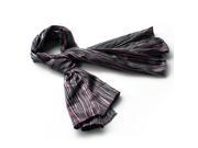 Blancho Bedding BRA SCA01026 S Blancho Black Irregular Stripe Chic Exquisitely Soft Luxuriant Silky Scarf Wrap ShawlSmall
