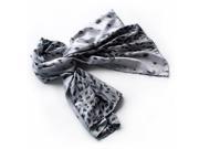 Blancho Bedding BRA SCA01003 S Blancho Silver Leopard Design Elegant Delicately Soft Silk Scarf Wrap ShawlSmall