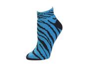 Pizzazz Performance Wear 7090AP TRQ XS 7090AP Animal Print Anklet Sock Turquoise X Small