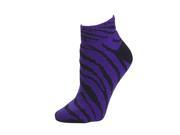 Pizzazz Performance Wear 7090AP PUR M 7090AP Animal Print Anklet Sock Purple Medium