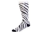 Pizzazz Performance Wear 8090AP ZEB XS 8090AP Animal Print Knee High Sock Zebra X Small