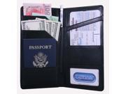 Leatherbay 11105 International Travel Leather Wallet Black