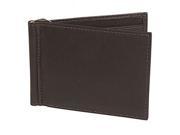 Piel Leather Bi Fold Money Clip Wallet Chocolate 2858 CHC