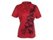 Tattoo Golf P061A SR Ladies OB High Performance V Neck Polo Red Small