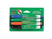 Dixon 92040 White System Dry Erase Marker Chisel Tip Assorted Colors 4 Set