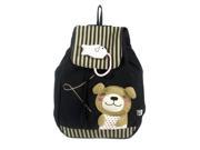 Blancho Bedding K123 1 BLACK Bear and Fish Fabric Art School Backpack Outdoor Backpack