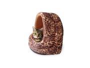 PAW Furry Canopy Cave Pet Bed Leopard