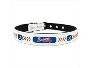 GameWear CLC MLB ATB L Atlanta Braves Large Classic Leather Baseball Collar in White and Red