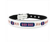 GameWear CLC MLB BOR L Boston Red Sox Large Classic Leather Baseball Collar in White and Red
