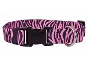 Yellow Dog Design ZBP101S Zebra Pink Standard Collar Small