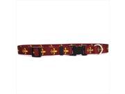 Yellow Dog Design FDLR103L Fleur de Lis Red Standard Collar Large