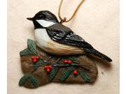 Songbird Essentials Chickadee with Holly Ornament