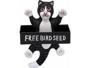 Songbird Essentials Dangling Black White Cat Square Metal Tray Birdfeeder