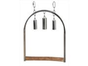 Caitec 301 12 in. Large Stainless Steel Swing with Natural Wood Perch