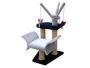 Penn Plax CATF8 Cat Lounger with Play Tree and Bamboo Post