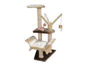 Penn Plax CATF4 Lounger with Play Tree Climbing Tower and Bamboo Post