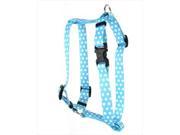 Yellow Dog Design H NBP101SM New Blue Polka Dot Roman Harness Small Medium