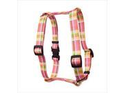 Yellow Dog Design H MDP103L Madras Pink Roman Harness Large
