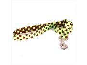 Yellow Dog Design GBRP104LD 3 8 in. x 60 in. Green and Brown Polka Dot Lead