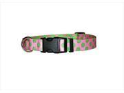 Yellow Dog Design PGP103L Pink and Green Polka Dot Standard Collar Large
