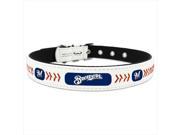 GameWear CLC MLB MIB L Milwaukee Brewers Large Classic Leather Baseball Collar in White and Red