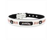 GameWear CLC MLB MIM L Miami Marlins Large Classic Leather Baseball Collar in White and Red