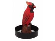 Songbird Essentials Sitting Cardinal Round Metal Tray Birdfeeder