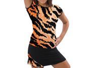 Pizzazz Performance Wear 6800AP TIG AXL 6800AP Adult Animal Print Cap Sleeve Tee Tiger Adult X Large