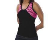 Pizzazz Performance Wear 7700ZGBLKHPKYL 7700ZG Youth Zebra Glitter Tri Color Top Black with Hot Pink Youth Large