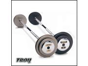Troy Barbell PFB 060C Pro Style Fix Curl Barbell Black Plates And Chrome End Caps 60 Pounds