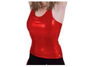 Pizzazz Performance Wear 9800M RED AM 9800M Adult Metallic Racer Back Top Red Adult Medium
