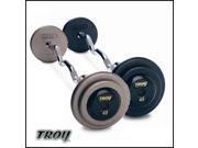 Troy Barbell HZB 055R Pro Style Fix Curl Barbell Gray Plates And Rubber End Caps 55 Pounds