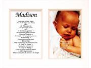Townsend FN02Madilynn Personalized Matted Frame With The Name Its Meaning Madilynn
