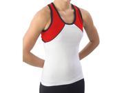 Pizzazz Performance Wear 7700 WHTRED YS 7700 Youth Tri Color Top White with Red Youth Small