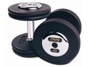 Troy Barbell PFD 27.5C Black Troy Pro Style Cast dumbbells Chrome endplates 27.5 lbs. Sold as Pairs