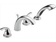 Delta T4705 Classic 2 Handle Ledge Mount Roman Tub Faucet with Hand Shower Trim Only in Chrome