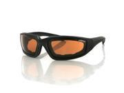 Zan Headgear ES214A Foamerz 2 Sunglasses Amber Anti fog Lenses Blk Frame