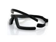 Zan Headgear BW201C Wrap Around Goggle Black Frame Clear Lens