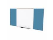 Ghent SPC48D V 191 4 ft. x 8 ft. Style D Combination Unit Porcelain Magnetic Whiteboard and Vinyl Fabric Tackboard Ocean