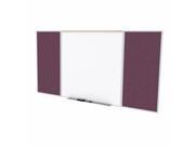 Ghent SPC48D V 187 4 ft. x 8 ft. Style D Combination Unit Porcelain Magnetic Whiteboard and Vinyl Fabric Tackboard Berry
