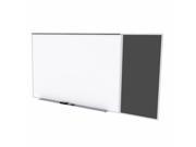 Ghent SPC48C ATR BK 4 ft. x 8 ft. Style C Combination Unit Porcelain Magnetic Whiteboard and Recycled Rubber Tackboard Black