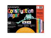 Wausau Papers 20700 Astrobrights Construction Paper 72 lb. 12 x 18 Assorted 50 Sheets Pack