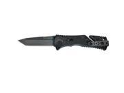 SOG TF7 CP Trident Tanto Knife with Straight Edge Black Tini with Clam Pack