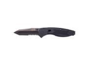 SOG AE04 CP Aegis Tanto Serrated Knife Black Tini with Clam Pack