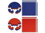 Alessco JSFRRDRB2X2I Jumbo Reversible SoftFloors Red Royal Blue 2 x 2 x .875inch Inside with two attached Corners Borders