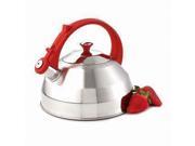 EVCO International 72225 Steppes 2.8 Qt Stainless Steel with Red handle and Knob