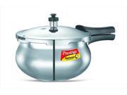 Prestige PRDAH2 Small Deluxe Plus New Flat Base Aluminum Pressure Handi for Gas and Induction Stove Silver 2 Litres