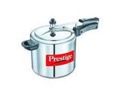 Prestige PRNPC6.5 Medium Nakshatra Plus Flat Base Aluminum Pressure Cooker for Gas and Induction Stove Silver 6.5 Litres